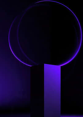Abstract Neon Geometric Sculpture