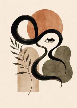 Abstract Eye and Plant Art