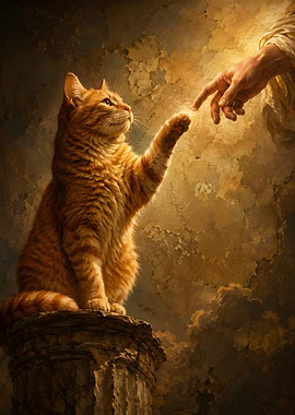 The Creation of Cat and God's Hand