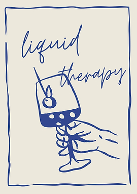 Liquid Therapy Hand Holding Martini Cocktail