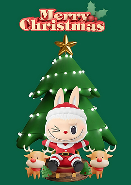 Cute Christmas Bunny and Reindeer
