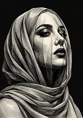 Woman in Veil Sketch