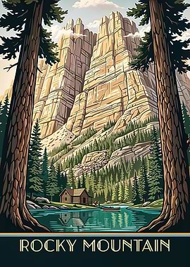 Rocky Mountain National Park Vintage Poster