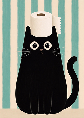 Funny Bathroom Cat