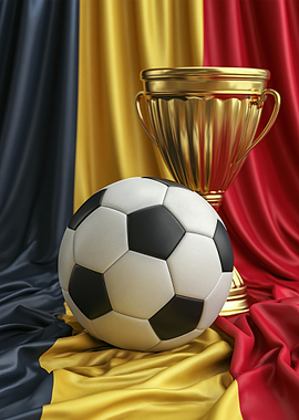 Belgian Football Trophy and Ball