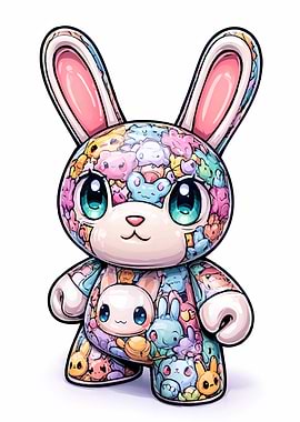 Kawaii Bunny Toy with Cute Characters