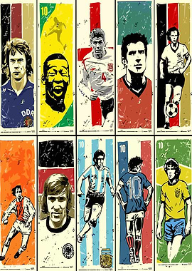 Vintage Football Legends Poster
