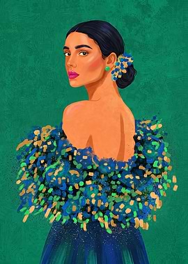 Woman in a Feathered Dress