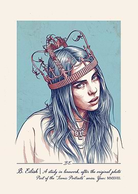 Billie Eilish Crown Portrait