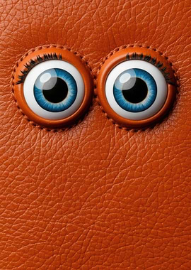 Funny Orange Monster Eyes