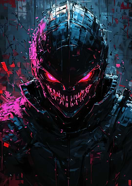 Menacing Cyberpunk Warrior