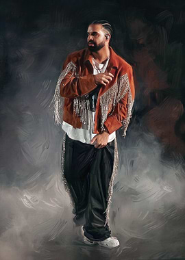 Drake in a sparkly jacket