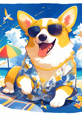 Corgi on Vacation