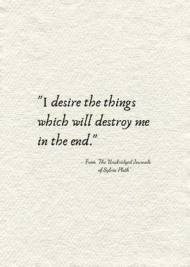 Sylvia Plath quote on textured background