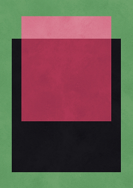 Geometric Abstract with Pink and Red Squares