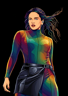 Rosalía in Colorful Outfit