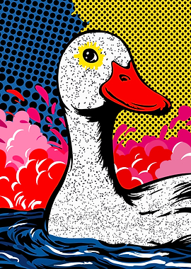 Pop Art Duck in Water
