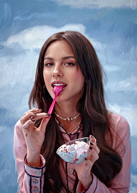 Olivia Rodrigo eating ice cream