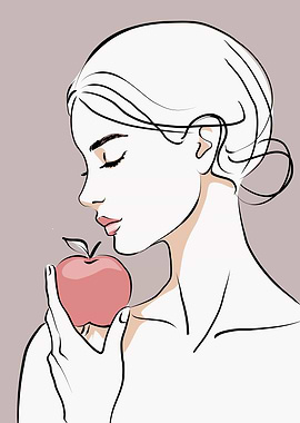 Woman Holding an Apple