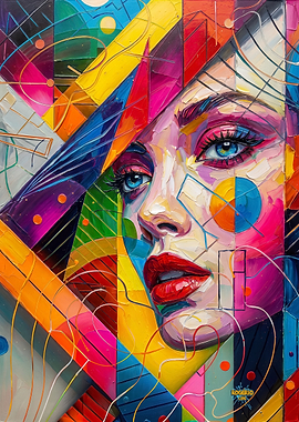 Vibrant Abstract Portrait of a Woman