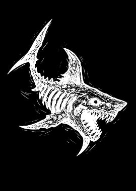 Skeleton Shark Illustration