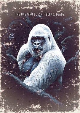 White Gorilla Leading Other Gorillas