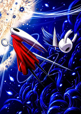 Hornet and Knight in a Cosmic Battle