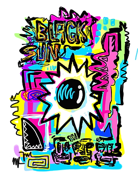 Black Sun Abstract Art
