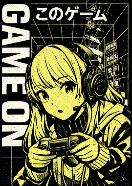 Anime Gamer Girl with Headphones