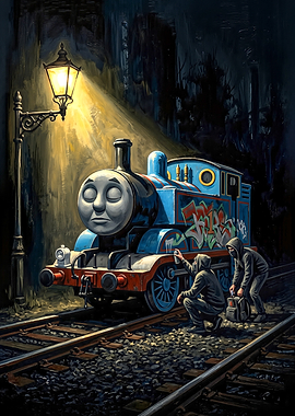 Graffiti on Thomas the Tank Engine