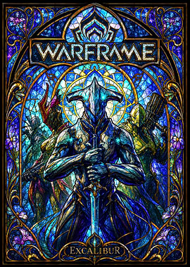 Warframe Excalibur Stained Glass Art