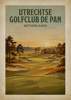 Utrechtse Golfclub De Pan Vintage Poster