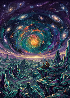 Cosmic Landscape with Figures