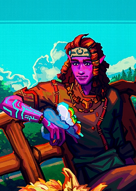 Fantasy Character with Glowing Tattoos
