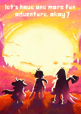Deltarune characters at sunset