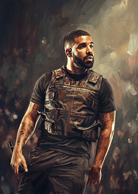 Drake in Tactical Vest Painting