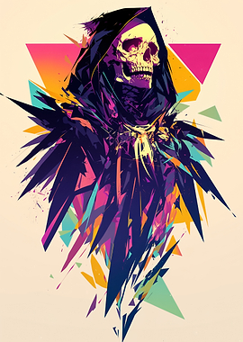 Grim Reaper Abstract Art