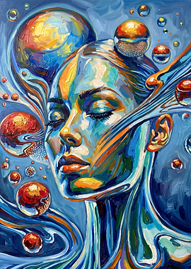 Surreal Portrait of a Woman in Water