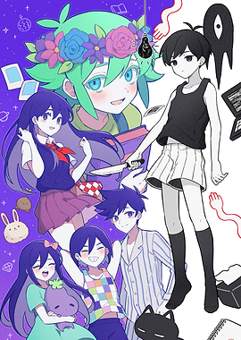 Omori Characters in a Dreamlike Setting