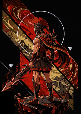 Warrior with Flaming Sword