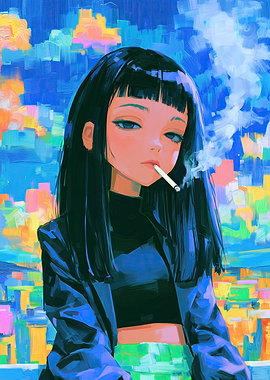 Vex's Smoke Break - Goth Anime Girl