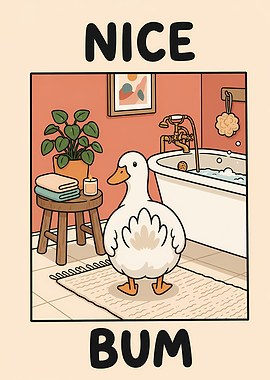 Funny Duck in Bathroom