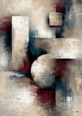 Wabi-Sabi Abstract Modernism No. 15 – Celestial Balance Wall Art