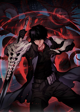 warrior with demonic monster