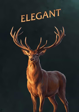 Elegant Stag with Golden Text