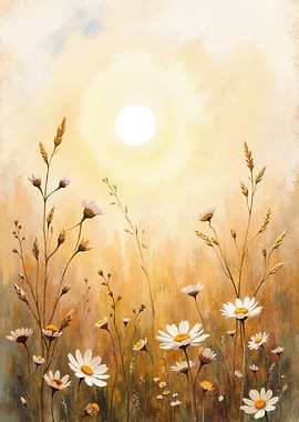 Daisy Field Under a Bright Sun