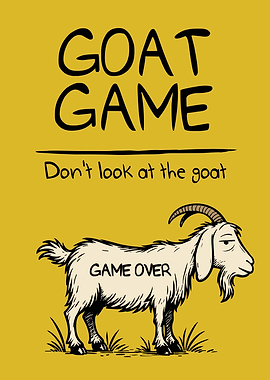Goat Game Over Funny Illustration