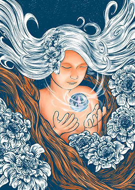 Mystical Woman with Crystal