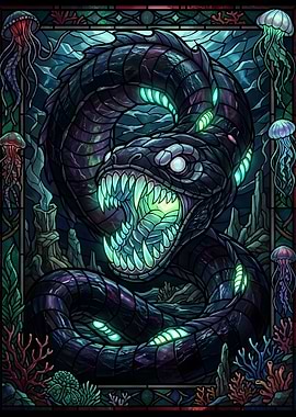 Stained Glass Sea Serpent