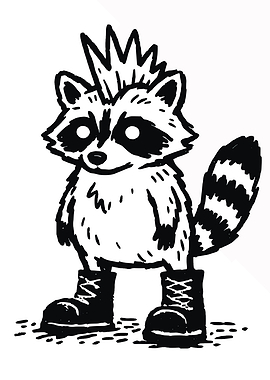 Punk Raccoon in Boots